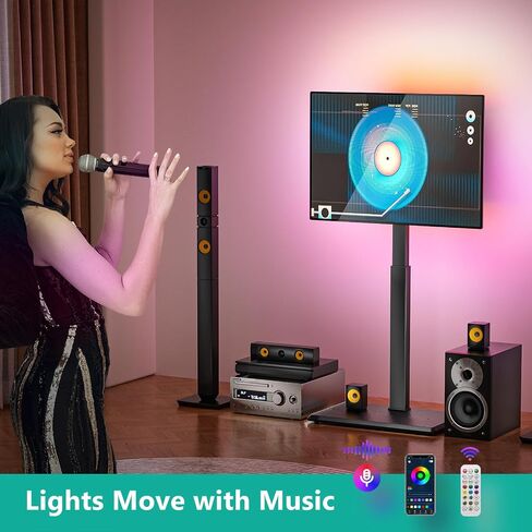 Wali Floor TV حامل مع منفذ كهربائي ، وقفص تلفزيوني طويل القامة لأجهزة تلفزيون من 32-75 بوصة يصل إلى 110 رطلاً ، وقوائم تلفزيونية قابلة للتعديل مع قاعدة خشبية لغرفة النوم ، المكتب (TVDVD-7PW) ، وايت in Kuwait