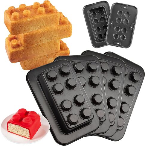 CucinaPro Brick Building Cake Pan Mold, 2 Pack- Build, Decorate, Stack 9" 3D Shaped Cakes - Adult Birthday Parties, Special Occasion or Celebration Gift, Easy to Use NonStick Oven Bakeware in Saudi Arabia