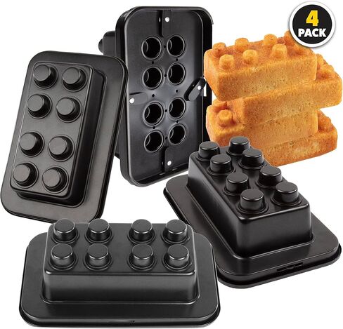 CucinaPro Brick Building Cake Pan Mold, 2 Pack- Build, Decorate, Stack 9" 3D Shaped Cakes - Adult Birthday Parties, Special Occasion or Celebration Gift, Easy to Use NonStick Oven Bakeware in Saudi Arabia