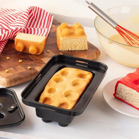 CucinaPro Brick Building Cake Pan Mold, 2 Pack- Build, Decorate, Stack 9" 3D Shaped Cakes - Adult Birthday Parties, Special Occasion or Celebration Gift, Easy to Use NonStick Oven Bakeware in Saudi Arabia
