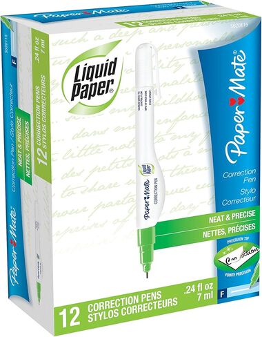 Paper Mate Liquid Paper Correction Pen, 7 ml, 2 Count in Saudi Arabia