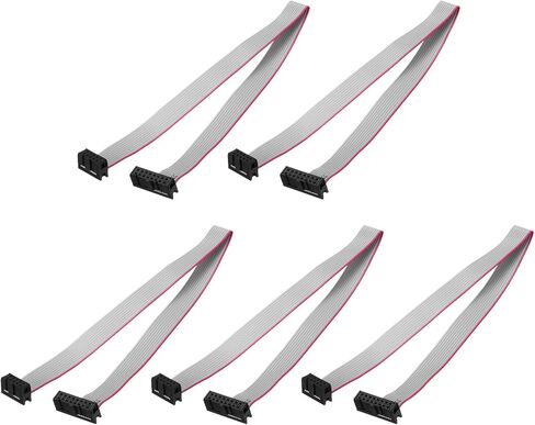 MECCANIXITY 5 Pcs IDC Flat Ribbon Cable, 2.54mm Pitch 13mm Width 30cm Long 10 to 16 Pin FC to FC Flat Ribbon Connector Jumper Wire for PC, LED Displays in Kuwait