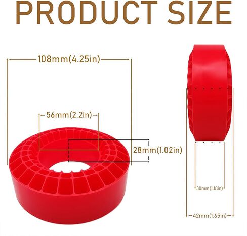 حشوات إطارات مطاطية من السيليكون مقاس 1.9 بوصة تناسب إطارات العجلات 118-122 مم 1.9 بوصة حشوات مقاومة للماء لسيارة 1/10 RC الزاحفة (أحمر) in Kuwait
