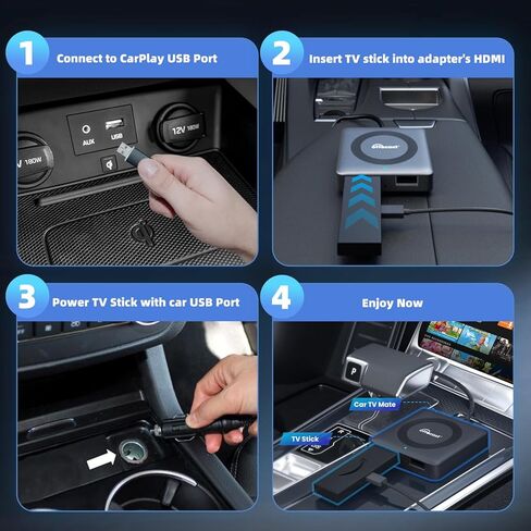 OTTOCAST Car TV Mate - Fire TV Stick Converter for Car - Plug & Play, Stable Fast, No Latency - Compatible with SetTop Box, Switch, etc - HDMI to USB Port Converter for The OEM factory CarPlay Cars in Saudi Arabia