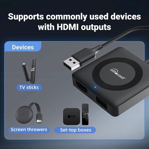 OTTOCAST Car TV Mate - Fire TV Stick Converter for Car - Plug & Play, Stable Fast, No Latency - Compatible with SetTop Box, Switch, etc - HDMI to USB Port Converter for The OEM factory CarPlay Cars in Saudi Arabia