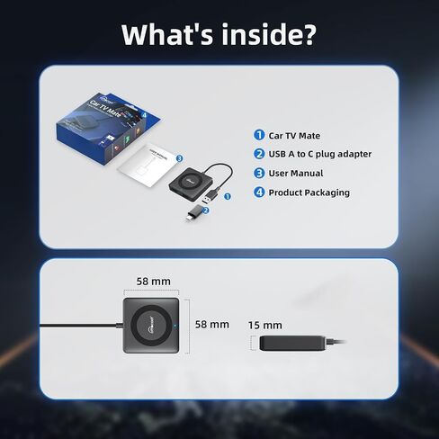 OTTOCAST Car TV Mate - Fire TV Stick Converter for Car - Plug & Play, Stable Fast, No Latency - Compatible with SetTop Box, Switch, etc - HDMI to USB Port Converter for The OEM factory CarPlay Cars in Saudi Arabia