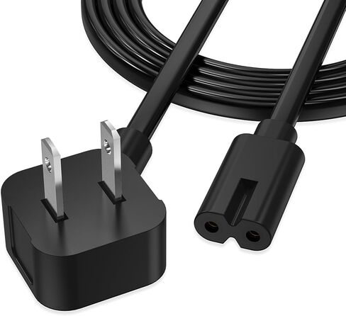 Agvee 10ft TV Power Cord ، 90 درجة زاوية LEGLED LEG مدرج على شكل 2 درجة AC كابل IEC C7 C8 متوافق مع Samsung LG Sony Insignia Apple TV LED LED ، Vizio Roku JBL Partbox ، Black in Kuwait