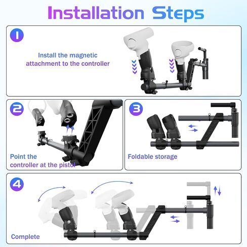 yipuvr vr gun stock متوافق مع VR meta Quest 2 Controller Grips ، VR اطلاق النار إكسسوارات Quest 2 بندقية مغناطيسية لتعزيز الشعور الحقيقي واستقرار التحكم (أسود) in Kuwait