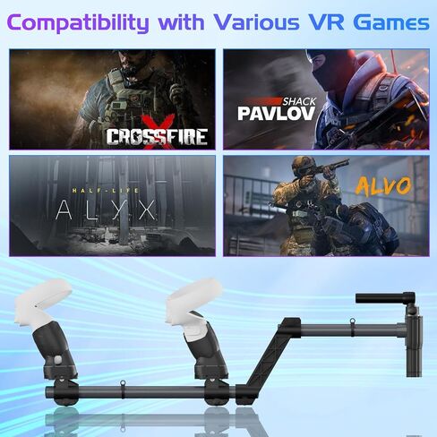 yipuvr vr gun stock متوافق مع VR meta Quest 2 Controller Grips ، VR اطلاق النار إكسسوارات Quest 2 بندقية مغناطيسية لتعزيز الشعور الحقيقي واستقرار التحكم (أسود) in Kuwait