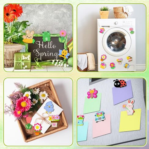 WinnerWhy 24 Set DIY Spring Garden Ceramic Crafts Kit Paint Your Own Figurines Ready to Paint Bisque Figurines Crafts Arts with 24 Magnets 4 Brushes and 2 Palette Ceramic Painting Kit for Adults in Saudi Arabia