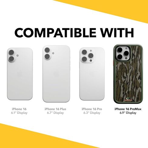 CellHelmet Fortitude Case لـ iPhone 16 Pro Max | Magsafe متوافق | حماية مزدوجة | إسقاط اختبار معتمد | Drackproof Date iPhone 16 Pro Max Mossy Oak Case | كامو الأراضي السفلية in Kuwait