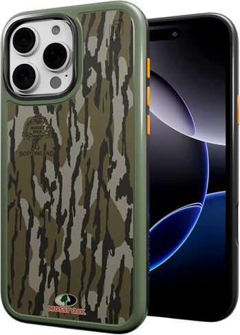CellHelmet Fortitude Case لـ iPhone 16 Pro Max | Magsafe متوافق | حماية مزدوجة | إسقاط اختبار معتمد | Drackproof Date iPhone 16 Pro Max Mossy Oak Case | كامو الأراضي السفلية in Kuwait