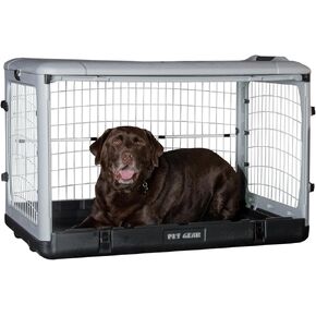 Pet Gear “The Other Door" 4 Door Steel Crate for Dogs/Cats with Removable Tray, Fog, 42 Inch in Kuwait
