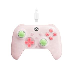 8Bitdo Ultimate Mini Wired Controller with RGB Lighting Fire Ring, Hall Effect Joysticks and Triggers, for Xbox Series X|S, Xbox One, Windows 10/11 - Officially Licensed (Translucent Green)