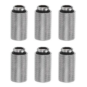 HARFINGTON 4pcs Water Cooling Adapter G1/4" Thread Male to Female 1.18" Column Length Mini Compression Fitting Copper Extender Fitting with O-Ring for Computer PC Water Cooled System, Black
