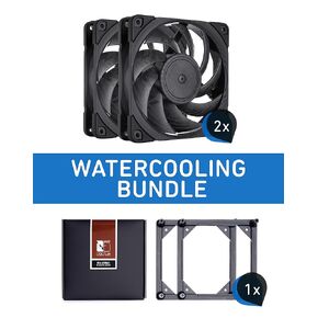 Noctua Bundle: 2X NF-A12x25 PWM chromax.Black.swap + 1x NA-SMFA1, Set for 280mm Water Cooling Radiator