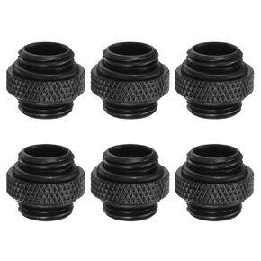 HARFINGTON 4pcs Water Cooling Adapter G1/4" Thread Male to Male Mini Extender Fitting Copper Water-Cooled Compression Fitting with O-Ring for Computer PC Water Cooling System, White