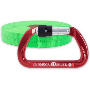Rock-N-Rescue Heavyweight Nylon Tubular Webbing Neon Green 25 ft Bundle w/Elite Screw-Lok Carabiner
