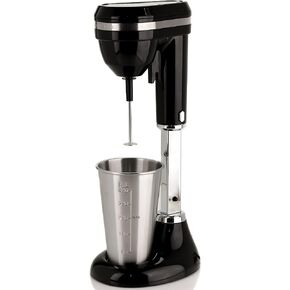 OVENTE Milkshake Maker and Drink Mixer, Dishwasher Safe Stainless Steel Mixing Cup Included 15 oz, 2-Speed, Black