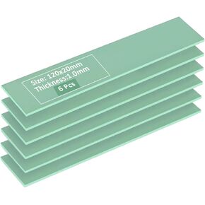 Thermal Pad 120 x 20 x 1.0 mm for M.2 SSD,GPU Heatsink,LED,PS4,PS5 & More.High Thermal Conductivity Gap Filler.Safe Handling and Easy to Apply.Grass Green,Pack of 6