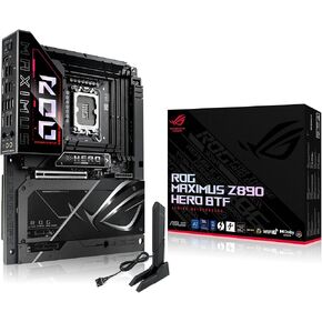ASUS ROG MAXIMUS Z890 HERO BTF Z890 LGA 1851 ATX Motherboard ، Design-Connector Design ، Advanced AI PC ، 22+1+2+2 ، DDR5 ، WiFi 7 ، 2.5G LAN ، 6x M.2 ، PCIE 5.0 ، Thunderbolt 4 ، USB Type-C ، ai oc