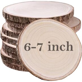 10 Pcs Natural Paulownia Wood Slices 7-8 Inches,Wood Slices for Centerpieces Table Decorations,Unfinished Rounds Wood for Crafts,Wood Slice for Rustic Wedding Decoration Projects