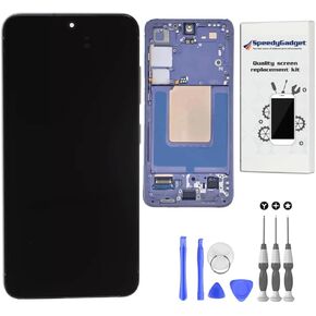 [Original Quality] Samsung Galaxy S24 Screen Replacement, 6.2 inch AMOLED Display, Touch Digitizer with Frame, LCD Assembly (Cobalt Violet Frame)