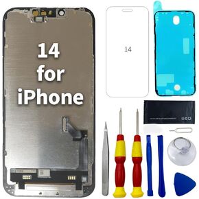 for iPhone 14 Screen Replacement 6.1 inch, 3D Touch LCD Display Digitizer Assembly with Repair Tools Compatible with Model A2649, A2881, A2884, A2883, A2882