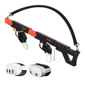 AIJUNCT Upgraded Quest 3S, Quest 3 Gunstock, VR Gun Stock for Meta Quest 3, Rifle-Like Stock and Dual-Pistol Handle Machine Gun for Oculus Quest 3S Controller Grip Accessories