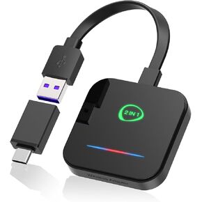 FIDECO Wireless Carplay Adapter, Car Audio Adapter for iPhone, Convert Wired to Wireless Carplay Adapter, Plug & Play, Compatible with iPhone 11 (iOS 13) and Above, Does not Suport Video Function