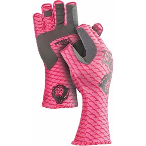 Fish Monkey SPF 50+ Four Way Stretch Quick Dry Breathable Half Finger Second Skin Fit Fishing Guide Gloves Superior Non Slip Grip for Men and Women