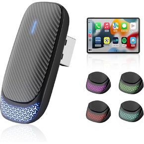 Wireless Carplay Adapter for iPhone, Convert Wired to Apple Carplay Wireless Adapter, Mini Size with Bluetooth 5.30 WiFi 2.4/5.8 GHz, Plug and Play, Connection Stable No Delay