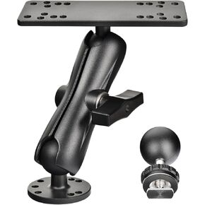Aluminum Fish Finder Mount, Marine Electronic Mount for Boat, C Size 1.5" Ball with T-Bolt Track Base, Compatible with Garmin, Lowrance, Humminbird, Raymarine, for RAM Systems