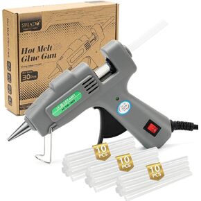 مسدس صمغ ساخن لاسلكي، مسدس تذويب ساخن سريع التسخين 15 ثانية، إيقاف تشغيل ذكي، مجموعة مسدس صمغ ساخن مع 30 قطعة من أعواد الصمغ الصغيرة لمشاريع الأعمال اليدوية المدرسية والإصلاحات المنزلية السريعة in Kuwait