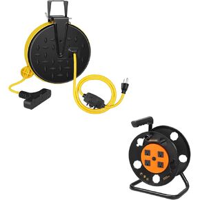 DEWENWILS 30FT Metal Power Cord Reel and Cord Storage Reel