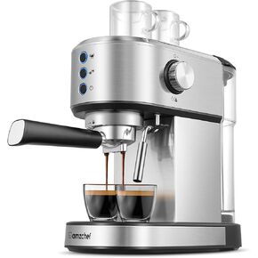 Amzchef Espresso Machine مع 20 بار ، صانع الإسبريسو المحترف مع كريم الحليب/Steam Stick ، ​​آلات القهوة المصنوعة من الفولاذ المقاوم للصدأ ، خزان مياه قابلة للفصل 34 أوقية ، هدية لأبي أو أمي