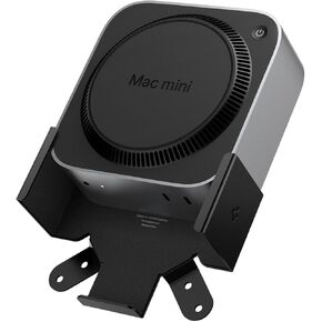 Spigen Mount Designed for Mac Mini M4/M4 Pro (2024) VESA Anti-Scratch Behind Monitor, Under The Desk, Wall Stand VESA Hole Strong Adhesive LD205 - Black