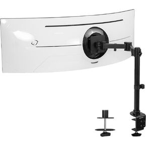 VIVO Single Ultra-Wide Monitor Desk Mount for up to 49 inch Ultrawide Screens, Clamp-on Adjustable Stand Holds 44 lbs, VESA up to 100x100mm, Black, STAND-V100M