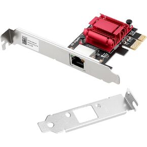 5Gbps PCIe Network Adapter, RTL8126 Chip Multi-Gigabit Ethernet Card (5G/2.5G/1G/100Mbps) PCIe 3.1 X1, RJ45 LAN Controller with PXE Boot, Low Profile Bracket for Windows/Linux