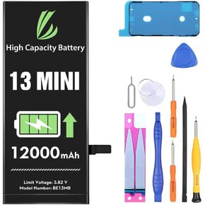 LL TRADER Battery for iPhone 13 Mini 12000 mAh High Capacity Replacement Battery for iPhone 13 Mini (A2481、A2626、A2629、A2630、A2628) with Full Set Repair Tool Kit