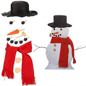 Orgrimmar Snowman Decorating Kit Snowman Making Kits Tools Winter Outdoor Toys Decoration (Jumbo)
