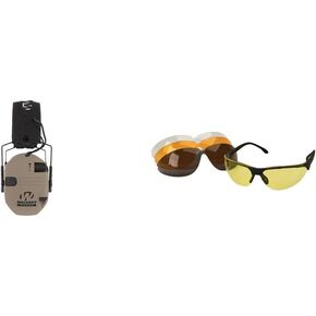 Walker's Razor Slim Electronic Earmuffs Sport Glasses with Interchangeable Lens