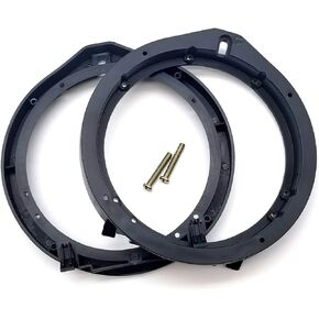 2 PCS Car Speaker Adapter, 6.5 Inches Stereo Speaker Gasket, Replacement Mounting Speaker Adapter Bracket Spacer, Compatible with Honda Fit/Accord/Spritzer/Civic/Frontier/CRV/Colorado (Black)
