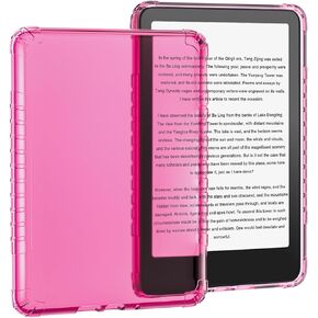 حالة واضحة لـ Kindle Paperwhite 12th Gen 2024 (7 ") و Kindle Colorsoft Signature Edition (2024 الإصدار) غطاء قشرة شفاف خفيفة الوزن ، Magenta Clear