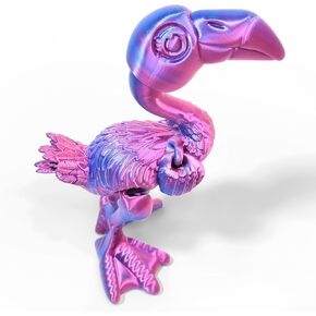 3D Printed Flamingo, Articulated Flamingo Toys for Adult, 3D Print Animals Fidget Toys Decor for Stress Relief, 3D Printing Bird Toys Desktop Pet (Red)