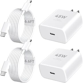 iPhone 16 Pro Max Charger Fast Charging, 45W Super Fast USB C iPhone 16 Charger Block with 10FT Long Charging Cord Cable for iPhone 16 Pro Max/16 Pro/16/16 Plus, 15 Pro Max/15 Pro/15, Android Phone