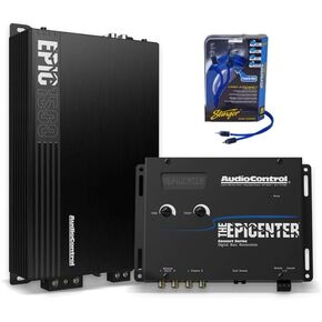 AudioControl EPICENTER Bass Bundle - EPICENTER Bass Restoration Processor (Black) + EPIC1500 Monoblock 1500W Car Audio Subwoofer Amplifier + Stinger 2-Channel 3 FT 6000 Series RCA Interconnect Cable