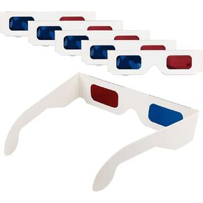 5 Pairs 3D Paper Glasses, Red Blue 3D Glasses, 3D Viewing Glasses Anaglyph 3D Glasses for Movies, TV
