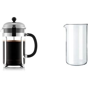 Bodum Chambord French Press Coffee Maker (51 Ounce, 1.5 Liter) 1508-10 Spare Carafe for French Press (34 Ounce)