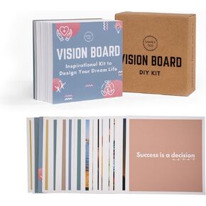 SIMPLY RSB The Ultimate Vision Board Kit and Inspirational Gift | 100 Motivational Cards, Complete Wall Decor Accessories (with Wall Accessories)